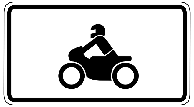 Schild mit Motorrad